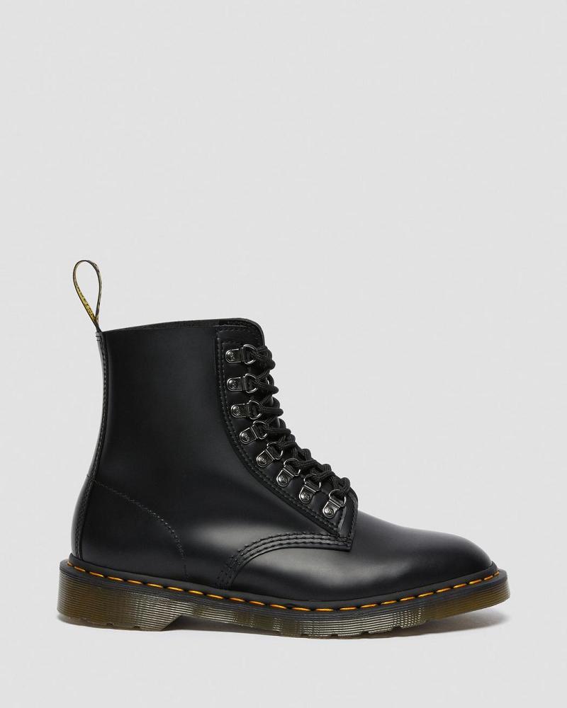 Dr Martens 1460 Pascal Verso Smooth Leren Veterlaarzen Heren Zwart | NL 281KOR